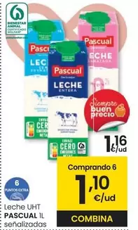 Oferta de Pascual - Leche UHT por 1,16€ en Eroski