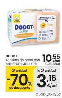 Oferta de Dodot - Toallitas De Bebe Con Calendula por 10,55€ en Eroski