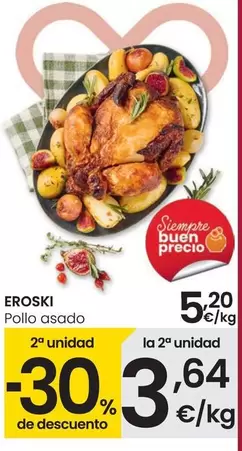 Oferta de Eroski - Pollo Asado por 5,2€ en Eroski