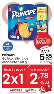 Oferta de Príncipe - Galleta Rellena De Chocolate por 5,55€ en Eroski