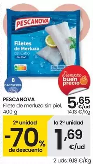 Oferta de Pescanova - Filete De Merluza Sin Piel por 5,65€ en Eroski