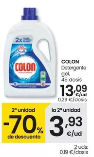 Oferta de Colon - Detergente Gel por 13,09€ en Eroski