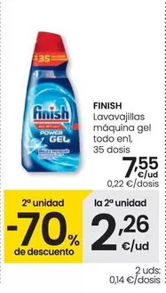 Oferta de Finish - Lavavajillas Máquina Gel Todo En1 por 7,55€ en Eroski