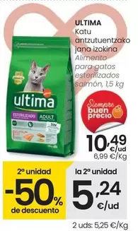 Oferta de Última - Alimento Para Gatos Esterilizados Salmón por 10,49€ en Eroski