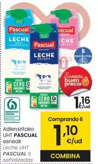 Oferta de Pascual - Leche UHT por 1,16€ en Eroski