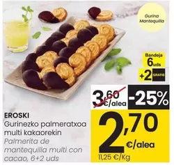 Oferta de Eroski - Palmerita De Mantequilla Multi Con Cacao por 2,7€ en Eroski