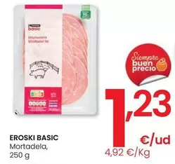 Oferta de Eroski Basic - Mortadela por 1,23€ en Eroski