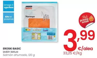 Oferta de Eroski Basic - Salmón Ahumado por 3,99€ en Eroski