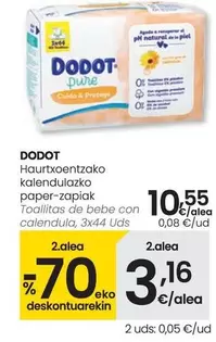 Oferta de Dodot - Toallitas De Bebe Con Calendula por 10,55€ en Eroski