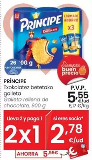 Oferta de Príncipe - Galleta Rellena De Chocolate por 5,55€ en Eroski