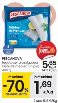 Oferta de Pescanova - Filete De Merluza Sin Piel por 5,65€ en Eroski