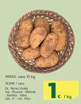 Oferta de Papas por 1€ en HiperDino