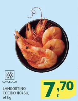 Oferta de Langostino Cocido por 7,7€ en HiperDino