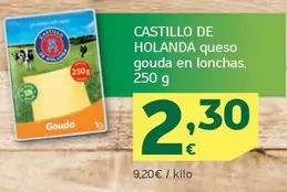 Oferta de Castillo de Holanda - Queso Gouda En Lonchas por 2,3€ en HiperDino