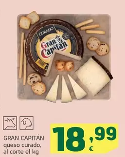 Oferta de Gran Capitán - Queso Curado Al Corte por 18,99€ en HiperDino