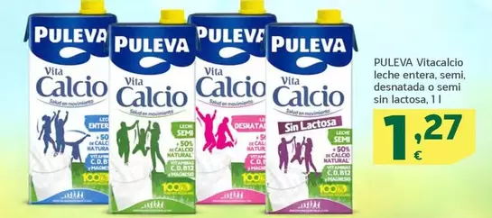 Oferta de Puleva - Leche Entera, Semi, Desnatada O Semi Sin Lactosa por 1,27€ en HiperDino