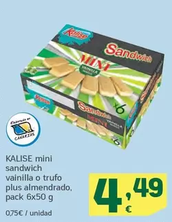 Oferta de Kalise - Mini Sandwich Vainilla O Trufo Plus Almendrado por 4,49€ en HiperDino