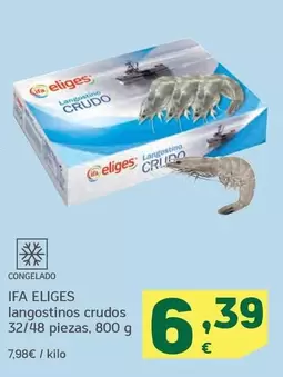 Oferta de Ifa Eliges - Langostinos Crudos por 6,39€ en HiperDino