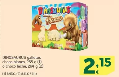 Oferta de Artiach - Dinosaurus Galletas Choco Blanco por 2,15€ en HiperDino