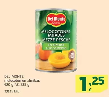 Oferta de Del Monte - Melocoton En Almibar por 1,25€ en HiperDino