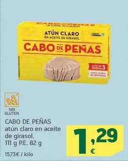 Oferta de Cabo de Peñas - Atún Claro En Aceite De Girasol por 1,29€ en HiperDino