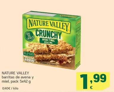 Oferta de Nature Valley - Barritas De Avena Y Miel por 1,99€ en HiperDino