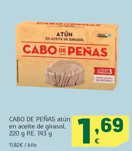 Oferta de Cabo de Peñas - Atun En Aceite De Girasol por 1,69€ en HiperDino