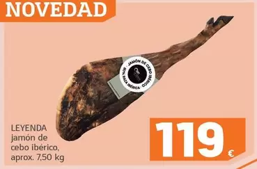 Oferta de Leyenda - Jamon De Cebo Iberico por 119€ en HiperDino