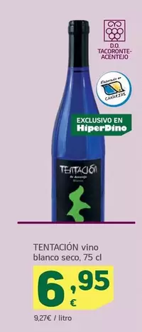 Oferta de Tentación - Vino Blanco Seco por 6,95€ en HiperDino