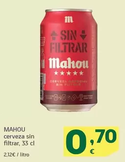 Oferta de Mahou - Cerveza Sin Filtrar por 0,7€ en HiperDino