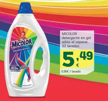 Oferta de Micolor - Detergente En Gel Adiós El Separar por 5,49€ en HiperDino