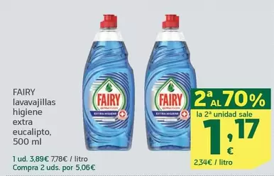 Oferta de Fairy - Lavavajillas Higiene Extra Eucalipto por 3,89€ en HiperDino