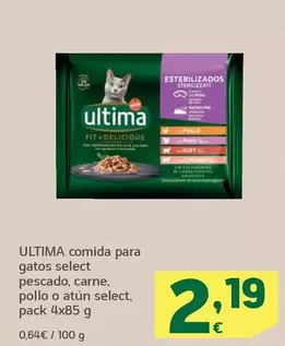 Oferta de Última - Comida Para Gatos Select Pescado, Carne, Pollo O Atun Select, Pack 4x por 2,19€ en HiperDino