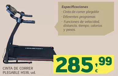 Oferta de Cinta De Correr Plegable HS16 por 285,99€ en HiperDino