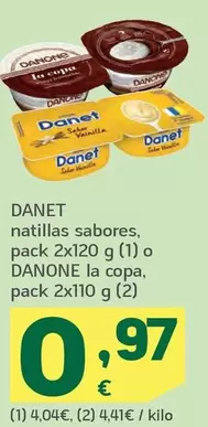 Oferta de Danone - Danet Natillas Sabores por 0,97€ en HiperDino