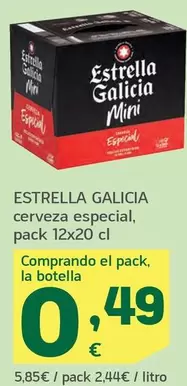 Oferta de Estrella Galicia - Cerveza Especial por 5,85€ en HiperDino