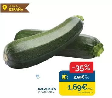 Oferta de Origen - Calabacin por 1,69€ en Supermercados La Despensa