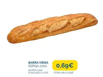 Oferta de Barra Viena por 0,69€ en Supermercados La Despensa