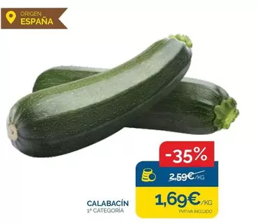 Oferta de Origen - Calabacín por 1,69€ en Supermercados La Despensa