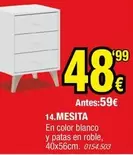 Oferta de Blanco - Mesita por 48,99€ en Rapimueble