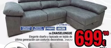 Oferta de Chaiselongue por 699,99€ en Rapimueble