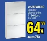 Oferta de Blanco - Zapatero En Color  Brillo por 64,99€ en Rapimueble