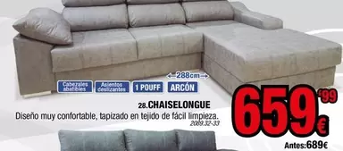 Oferta de Chaiselongue por 659,99€ en Rapimueble