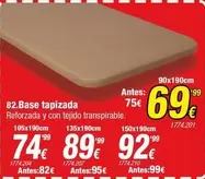 Oferta de Base Tapizada por 69,99€ en Rapimueble