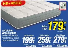 Oferta de HR - Colchon Viscoelastico por 179,99€ en Rapimueble