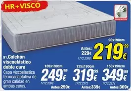 Oferta de Colchon Viscoelastico Doble Cara por 219,99€ en Rapimueble