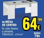 Oferta de Blanco - Mesa De Centro por 64,99€ en Rapimueble