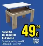 Oferta de Mesa De Centro Elevable por 49,99€ en Rapimueble