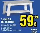 Oferta de Blanco - Mesa De Centro por 59,99€ en Rapimueble