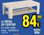 Oferta de Claro - Mesa De Centro por 84,99€ en Rapimueble